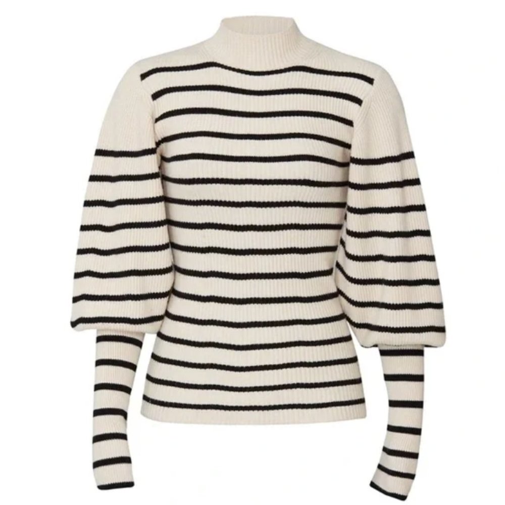 Khaite Joanne Striped Turtleneck